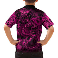 Aotearoa Maori Hei Tiki Family Matching Off The Shoulder Long Sleeve Dress and Hawaiian Shirt Mawhero Kowhaiwhai Puhoro Motif LT9 - Polynesian Pride