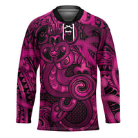 Aotearoa Maori Hei Tiki Hockey Jersey Mawhero Kowhaiwhai Puhoro Motif LT9 Unisex Pink - Polynesian Pride