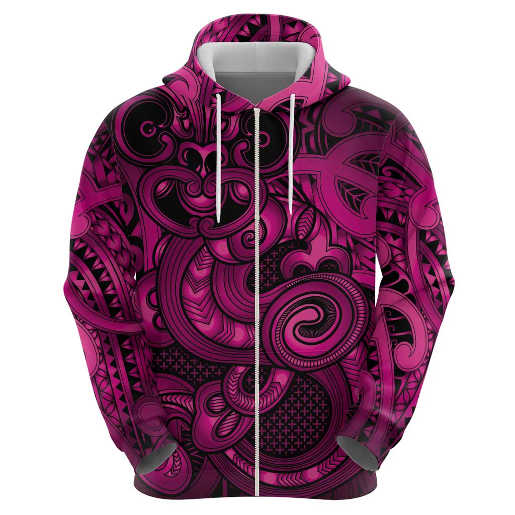 Aotearoa Maori Hei Tiki Hoodie Mawhero Kowhaiwhai Puhoro Motif LT9 - Polynesian Pride