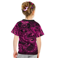 Aotearoa Maori Hei Tiki Kid T Shirt Mawhero Kowhaiwhai Puhoro Motif LT9 - Polynesian Pride