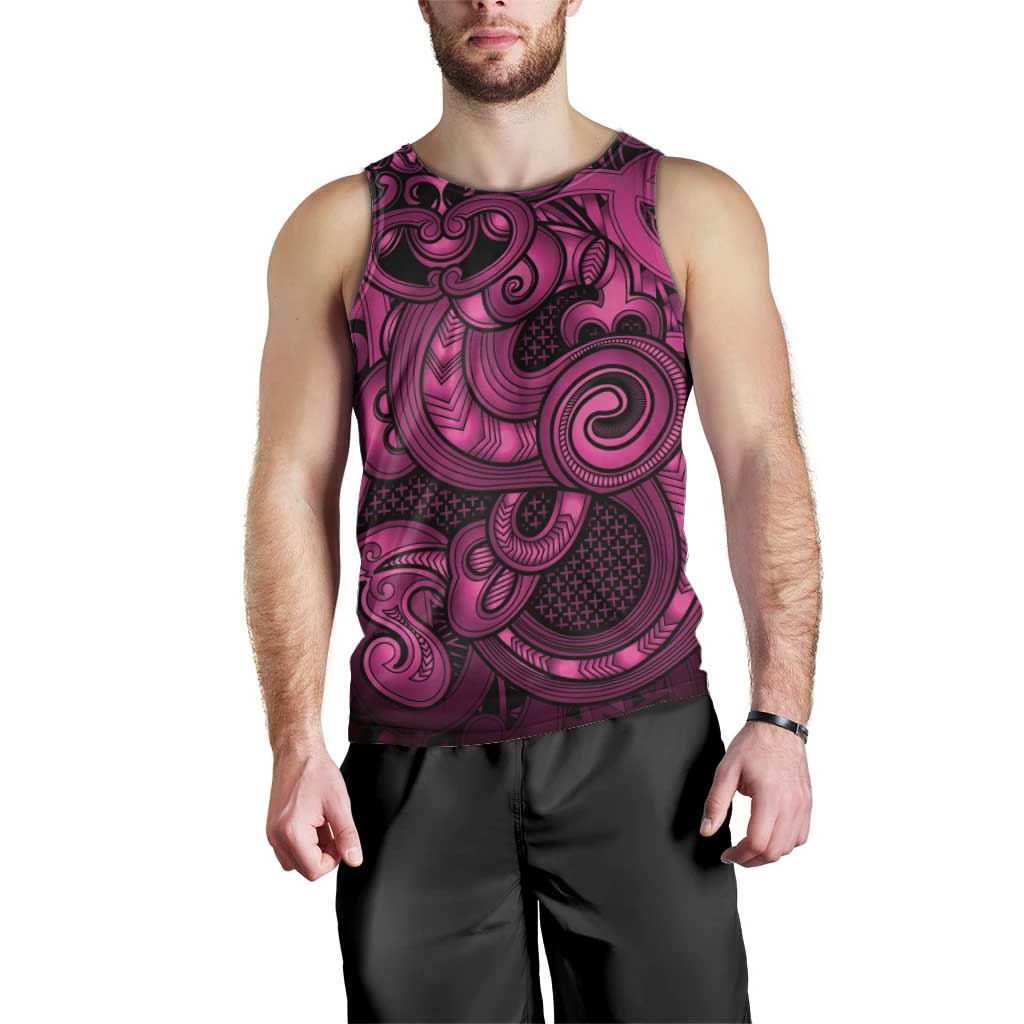 Aotearoa Maori Hei Tiki Men Tank Top Mawhero Kowhaiwhai Puhoro Motif LT9 - Polynesian Pride