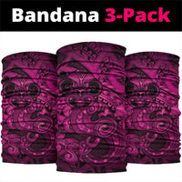 Aotearoa Maori Hei Tiki Neck Gaiter Mawhero Kowhaiwhai Puhoro Motif LT9 package One Size: 25*50cm Pink - Polynesian Pride