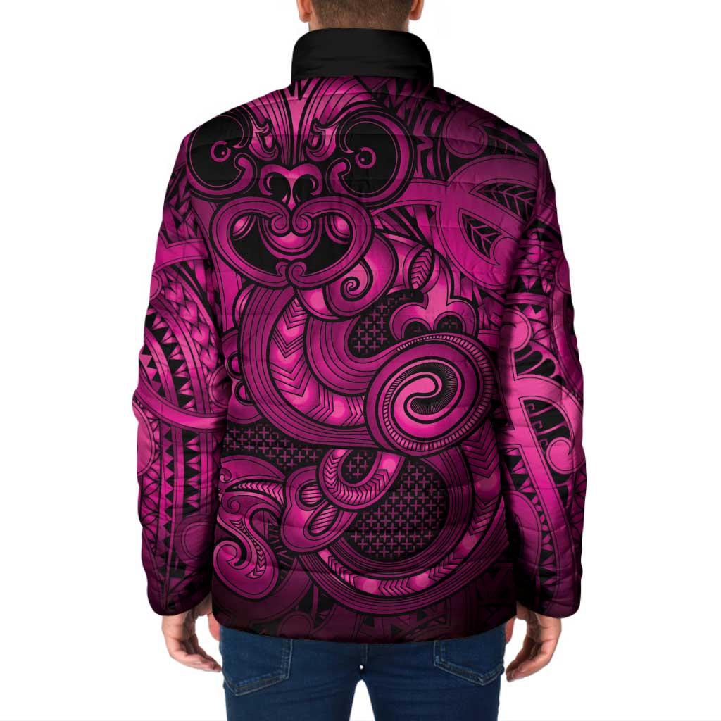 Aotearoa Maori Hei Tiki Padded Jacket Mawhero Kowhaiwhai Puhoro Motif