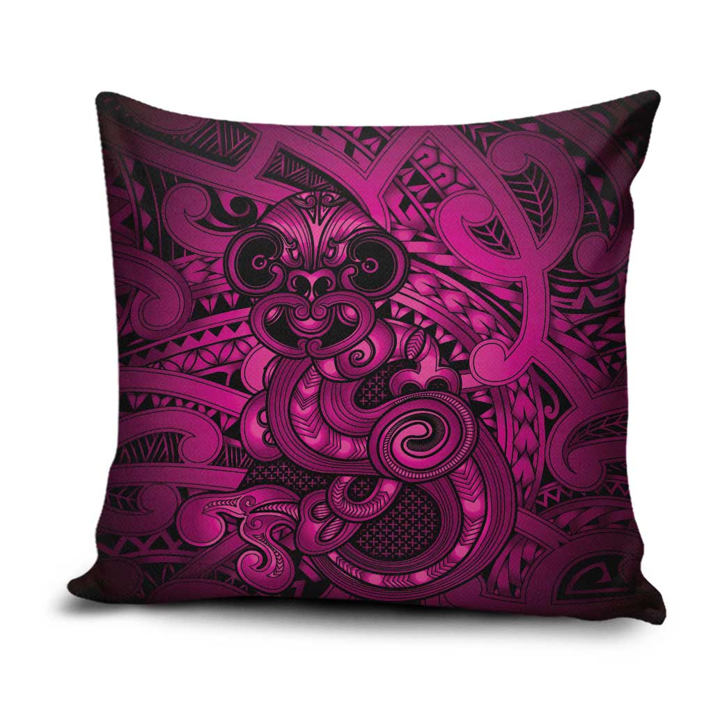 Aotearoa Maori Hei Tiki Pillow Cover Mawhero Kowhaiwhai Puhoro Motif LT9 Pink - Polynesian Pride