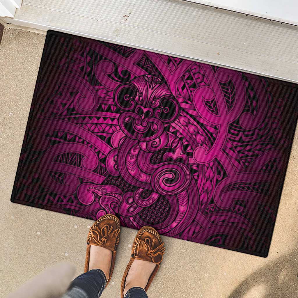 Aotearoa Maori Hei Tiki Rubber Doormat Mawhero Kowhaiwhai Puhoro Motif LT9 - Polynesian Pride