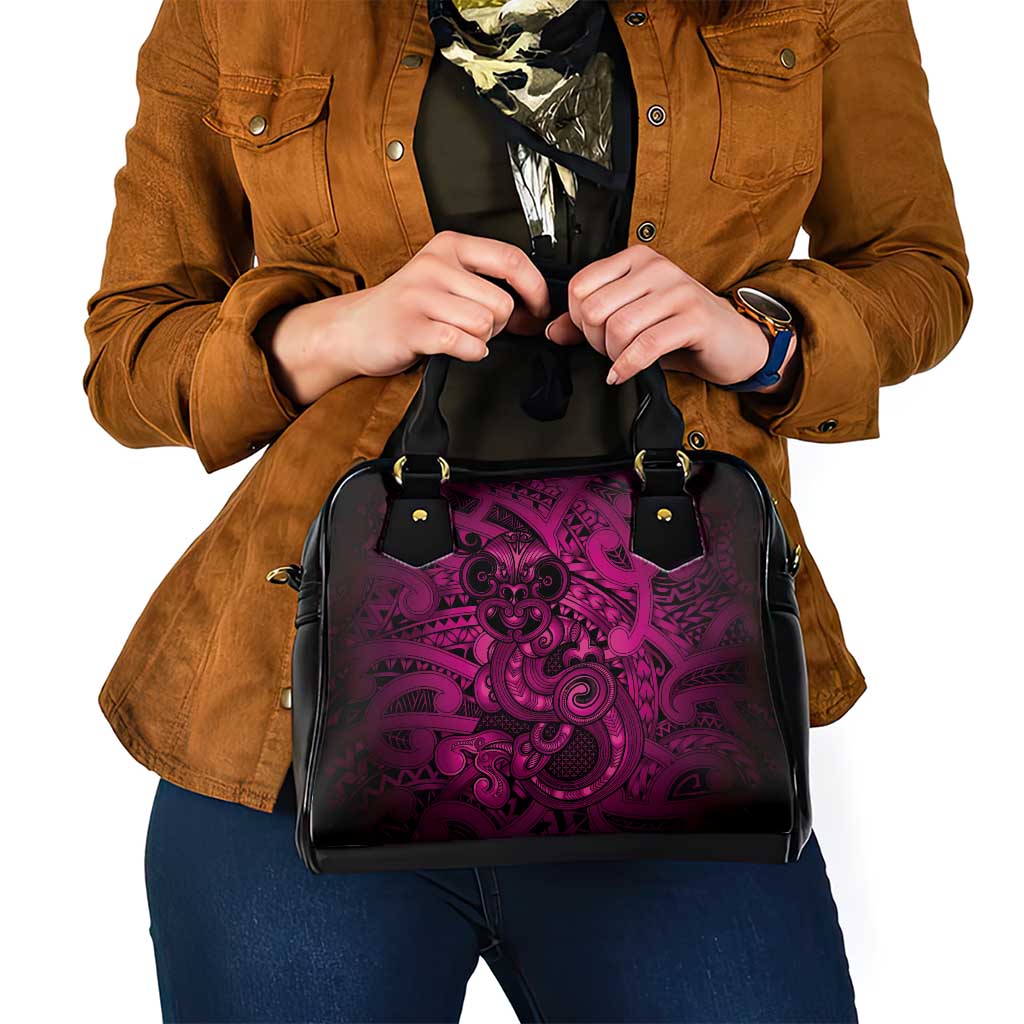 Aotearoa Maori Hei Tiki Shoulder Handbag Mawhero Kowhaiwhai Puhoro Motif LT9 - Polynesian Pride