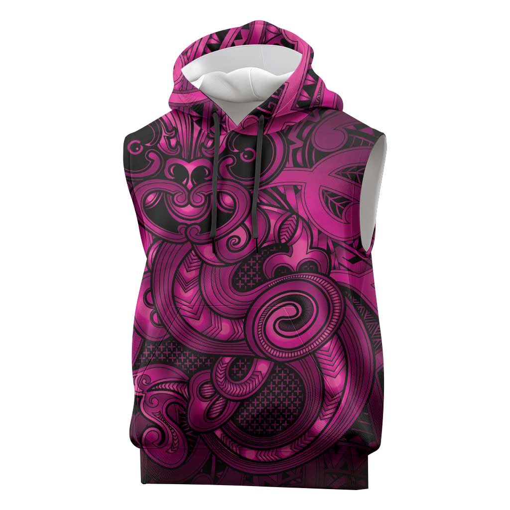 Aotearoa Maori Hei Tiki Sleeveless Hoodie Mawhero Kowhaiwhai Puhoro Motif