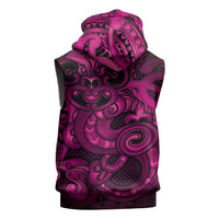 Aotearoa Maori Hei Tiki Sleeveless Zip Hoodie Mawhero Kowhaiwhai Puhoro Motif LT9 - Polynesian Pride