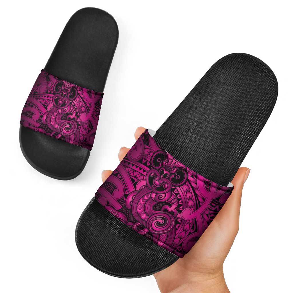 Aotearoa Maori Hei Tiki Slide Sandals Mawhero Kowhaiwhai Puhoro Motif LT9 - Polynesian Pride