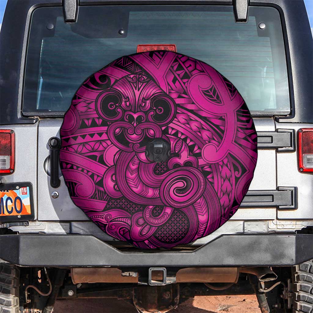 Aotearoa Maori Hei Tiki Spare Tire Cover Mawhero Kowhaiwhai Puhoro Motif LT9 Pink - Polynesian Pride