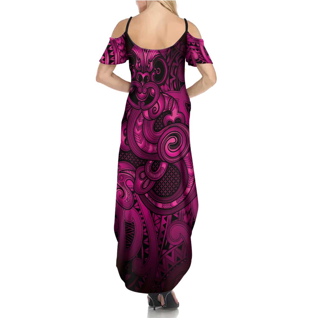 Aotearoa Maori Hei Tiki Summer Maxi Dress Mawhero Kowhaiwhai Puhoro Motif LT9 - Polynesian Pride