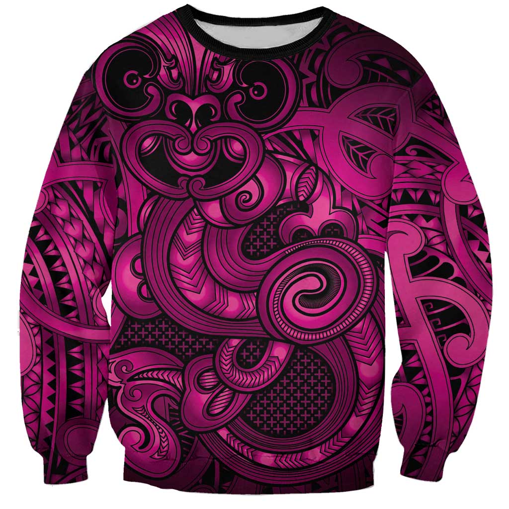 Aotearoa Maori Hei Tiki Sweatshirt Mawhero Kowhaiwhai Puhoro Motif