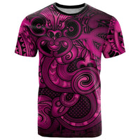 Aotearoa Maori Hei Tiki T Shirt Mawhero Kowhaiwhai Puhoro Motif LT9 Pink - Polynesian Pride