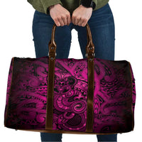 Aotearoa Maori Hei Tiki Travel Bag Mawhero Kowhaiwhai Puhoro Motif LT9 Pink - Polynesian Pride