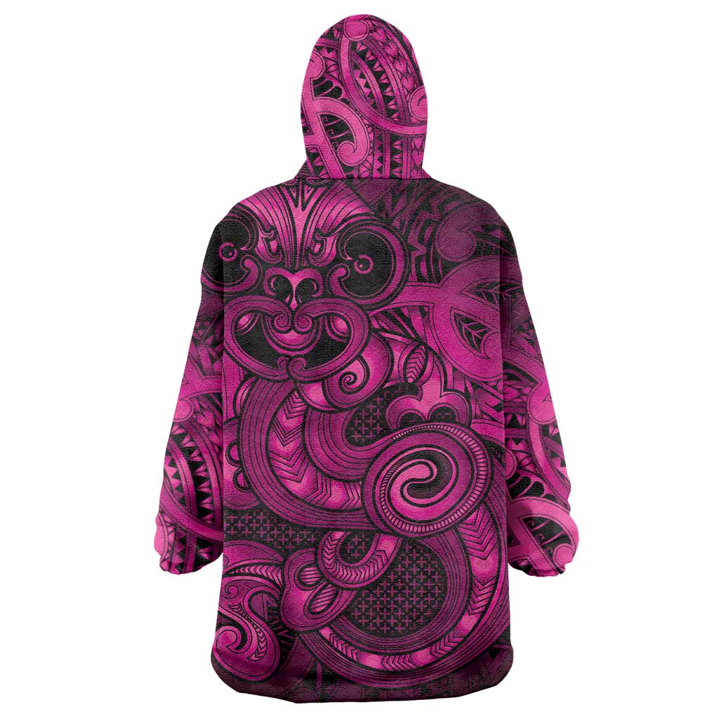 Aotearoa Maori Hei Tiki Wearable Blanket Hoodie Mawhero Kowhaiwhai Puhoro Motif LT9 - Polynesian Pride