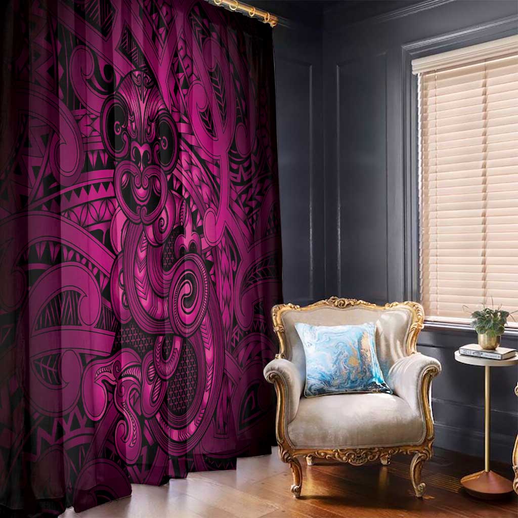 Aotearoa Maori Hei Tiki Window Curtain Mawhero Kowhaiwhai Puhoro Motif LT9 - Polynesian Pride