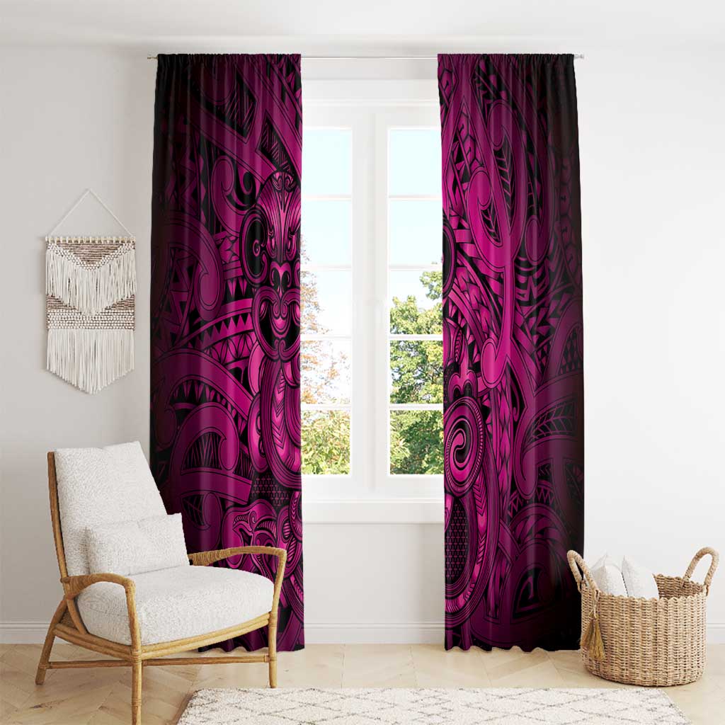 Aotearoa Maori Hei Tiki Window Curtain Mawhero Kowhaiwhai Puhoro Motif LT9 - Polynesian Pride