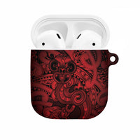 Aotearoa Maori Hei Tiki AirPods Case Whero Kowhaiwhai Puhoro Motif LT9 Red - Polynesian Pride