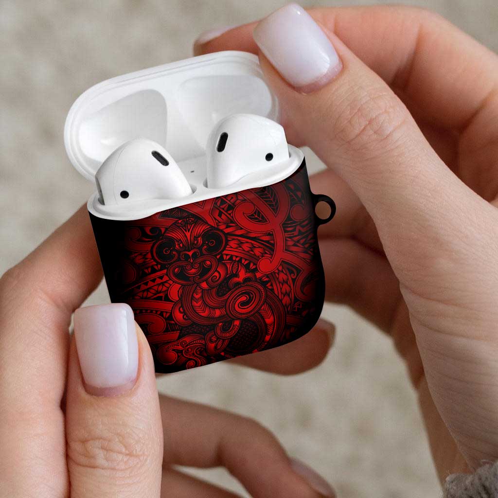Aotearoa Maori Hei Tiki AirPods Case Whero Kowhaiwhai Puhoro Motif LT9 - Polynesian Pride