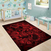 Aotearoa Maori Hei Tiki Area Rug Whero Kowhaiwhai Puhoro Motif LT9 - Polynesian Pride