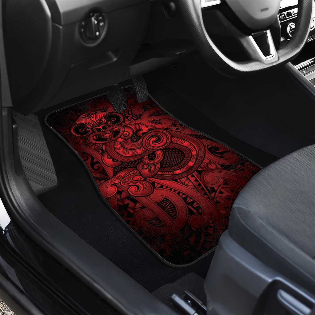 Aotearoa Maori Hei Tiki Car Mats Whero Kowhaiwhai Puhoro Motif LT9 - Polynesian Pride