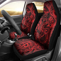 Aotearoa Maori Hei Tiki Car Seat Cover Whero Kowhaiwhai Puhoro Motif LT9 - Polynesian Pride