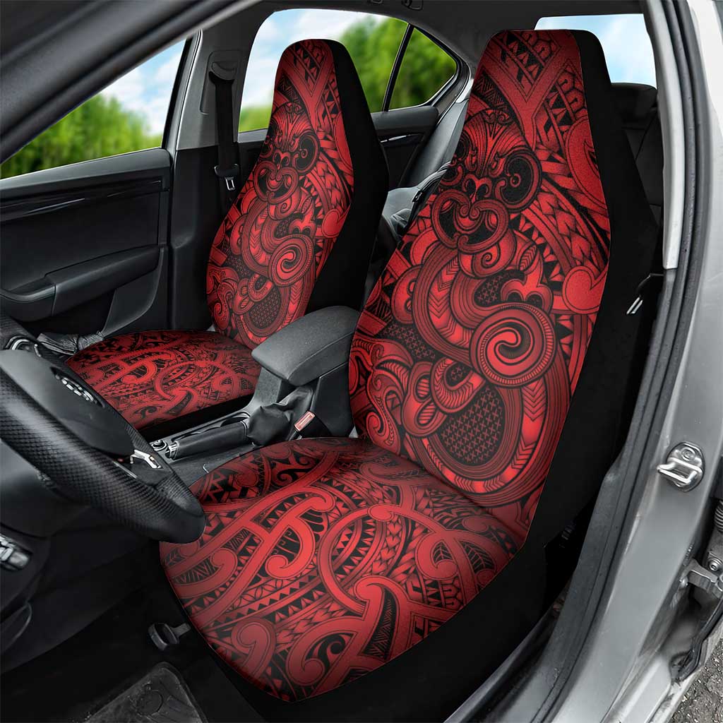 Aotearoa Maori Hei Tiki Car Seat Cover Whero Kowhaiwhai Puhoro Motif LT9 - Polynesian Pride