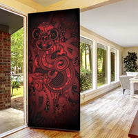 Aotearoa Maori Hei Tiki Door Cover Whero Kowhaiwhai Puhoro Motif LT9 - Polynesian Pride