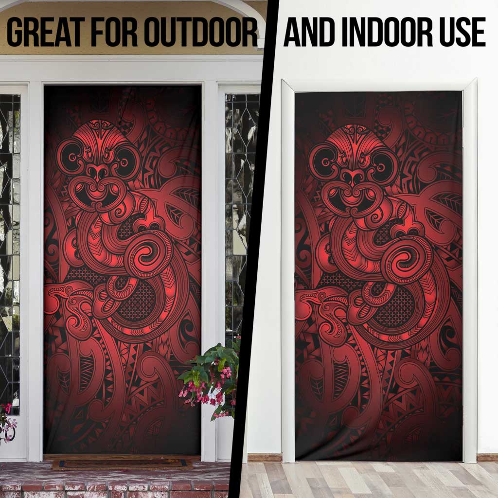 Aotearoa Maori Hei Tiki Door Cover Whero Kowhaiwhai Puhoro Motif LT9 - Polynesian Pride
