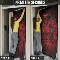 Aotearoa Maori Hei Tiki Door Cover Whero Kowhaiwhai Puhoro Motif LT9 - Polynesian Pride