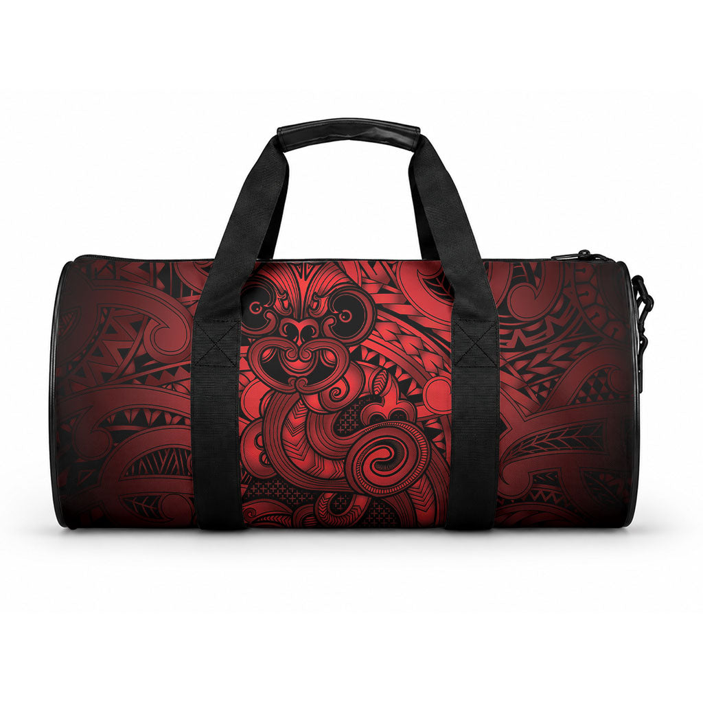 Aotearoa Maori Hei Tiki Duffle Bag Whero Kowhaiwhai Puhoro Motif LT9 One size Red - Polynesian Pride