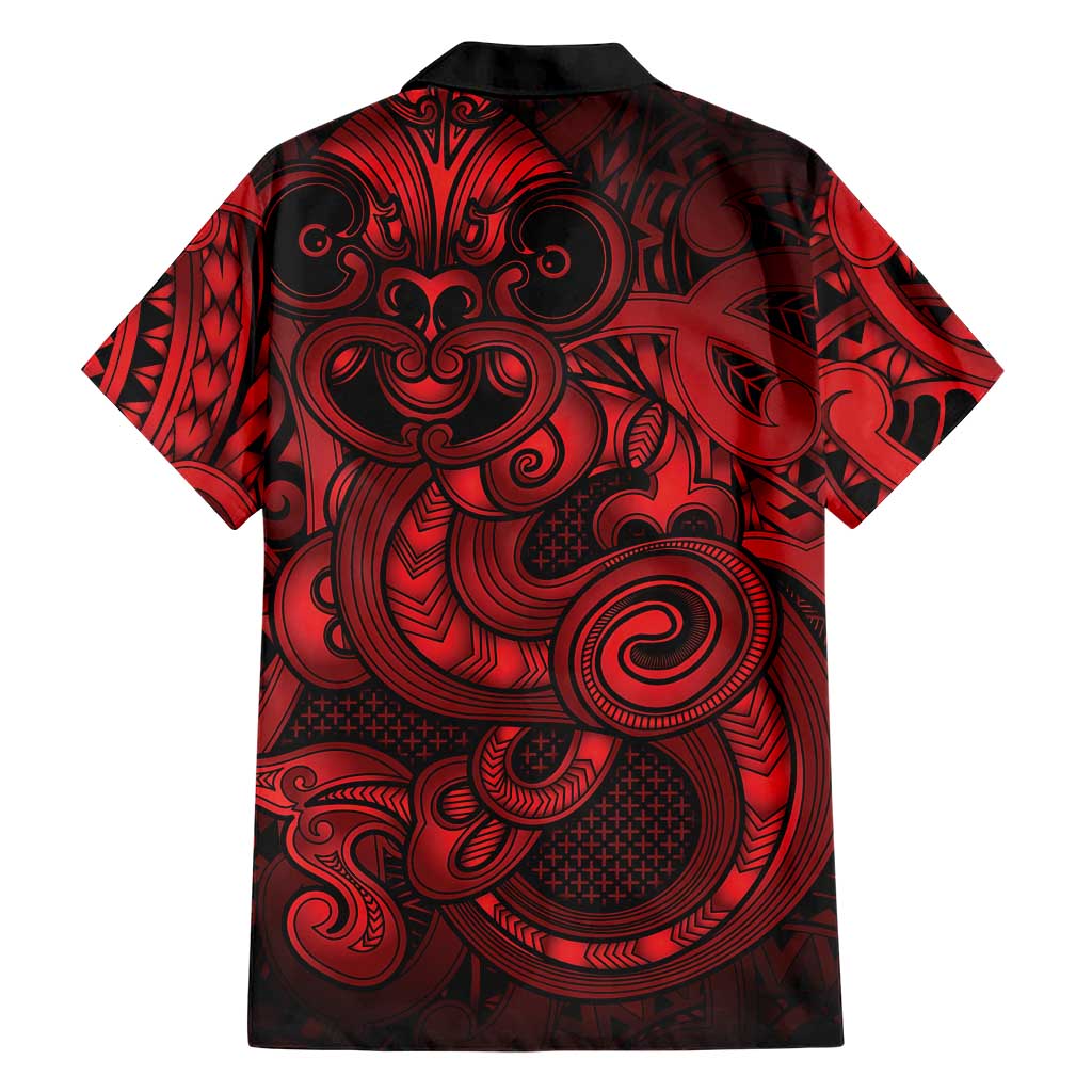 Aotearoa Maori Hei Tiki Family Matching Long Sleeve Bodycon Dress and Hawaiian Shirt Whero Kowhaiwhai Puhoro Motif LT9 - Polynesian Pride