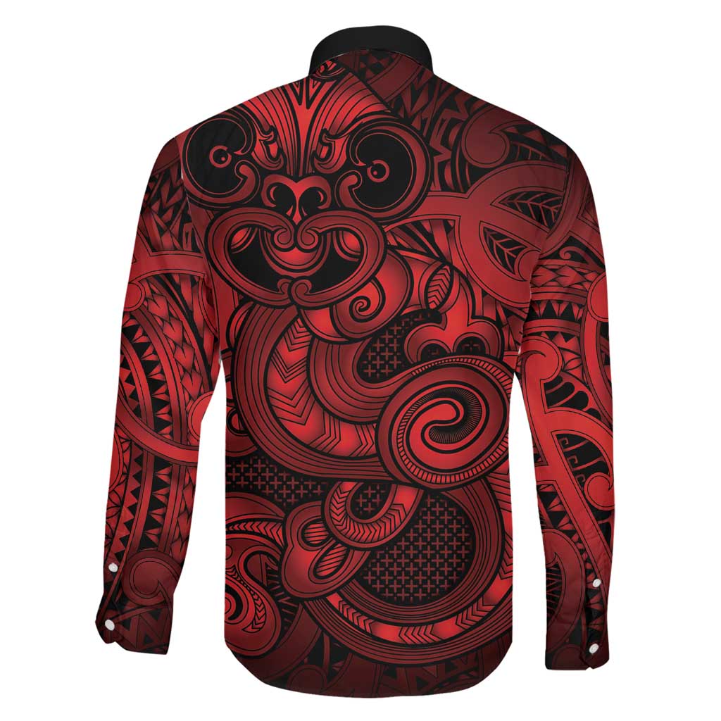 Aotearoa Maori Hei Tiki Family Matching Off Shoulder Short Dress and Hawaiian Shirt Whero Kowhaiwhai Puhoro Motif LT9 - Polynesian Pride