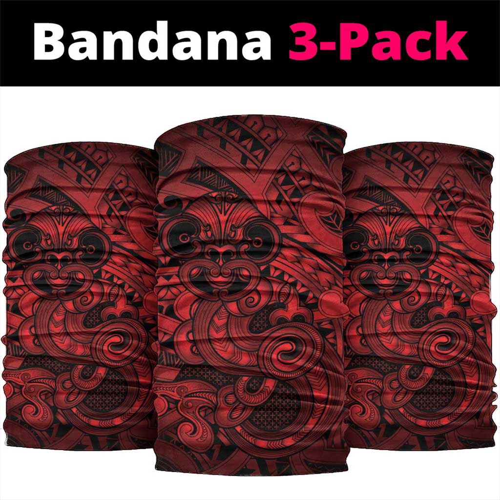 Aotearoa Maori Hei Tiki Neck Gaiter Whero Kowhaiwhai Puhoro Motif LT9 package One Size: 25*50cm Red - Polynesian Pride