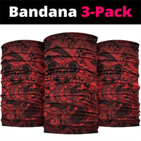 Aotearoa Maori Hei Tiki Neck Gaiter Whero Kowhaiwhai Puhoro Motif LT9 package One Size: 25*50cm Red - Polynesian Pride