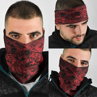 Aotearoa Maori Hei Tiki Neck Gaiter Whero Kowhaiwhai Puhoro Motif LT9 - Polynesian Pride