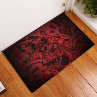 Aotearoa Maori Hei Tiki Rubber Doormat Whero Kowhaiwhai Puhoro Motif
