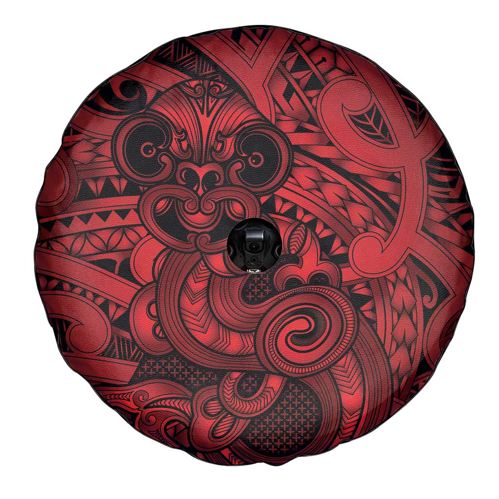 Aotearoa Maori Hei Tiki Spare Tire Cover Whero Kowhaiwhai Puhoro Motif LT9 - Polynesian Pride