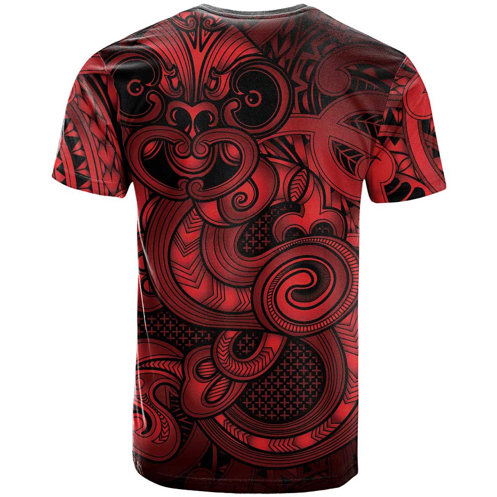 Aotearoa Maori Hei Tiki T Shirt Whero Kowhaiwhai Puhoro Motif LT9 - Polynesian Pride