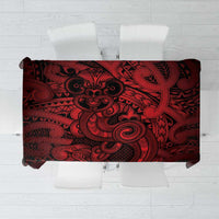 Aotearoa Maori Hei Tiki Tablecloth Whero Kowhaiwhai Puhoro Motif LT9 Red - Polynesian Pride