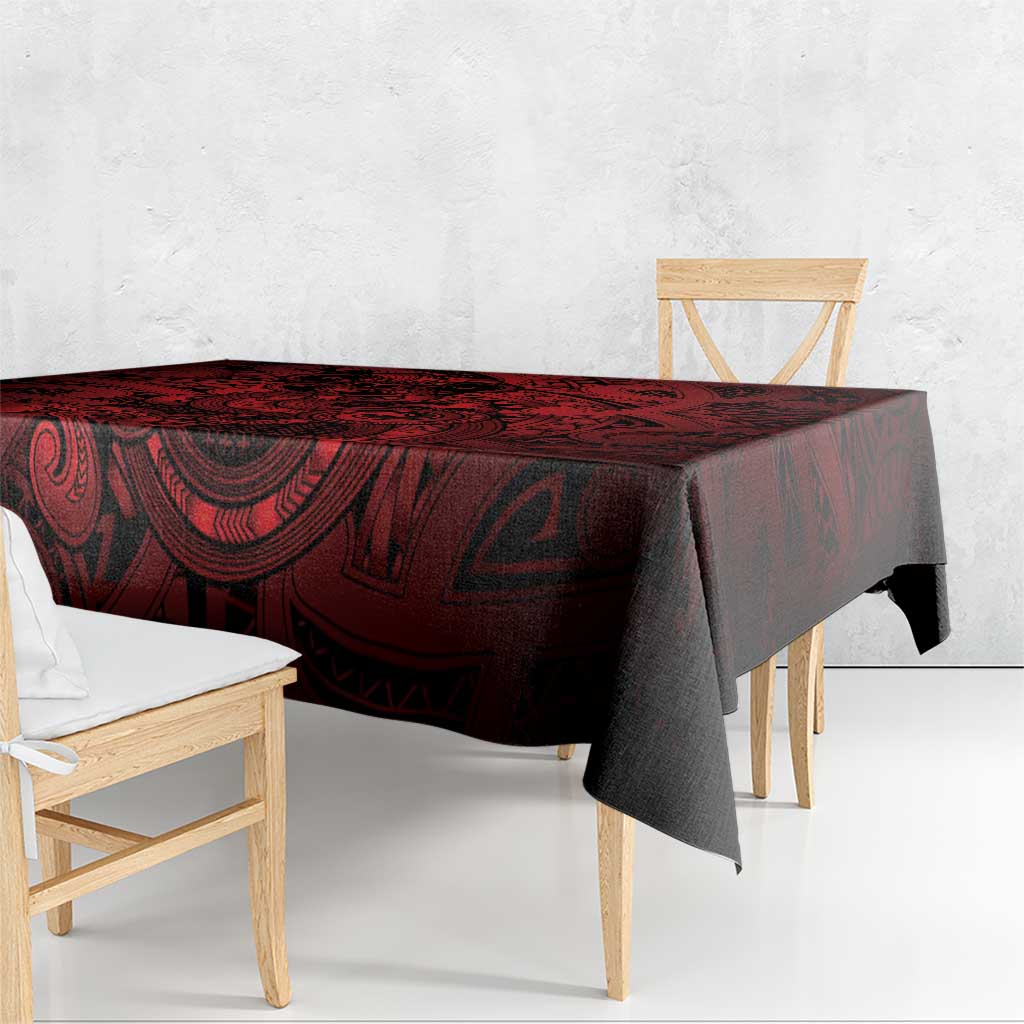 Aotearoa Maori Hei Tiki Tablecloth Whero Kowhaiwhai Puhoro Motif LT9 - Polynesian Pride