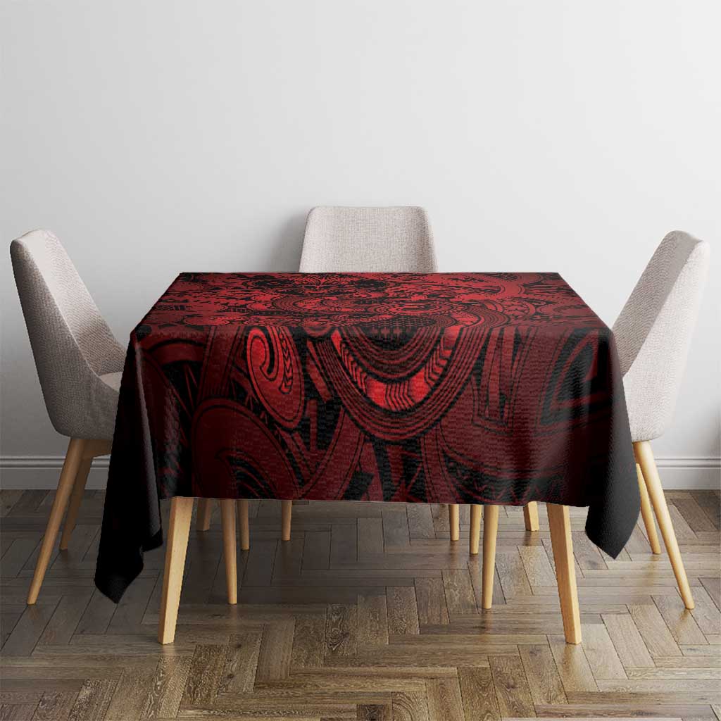 Aotearoa Maori Hei Tiki Tablecloth Whero Kowhaiwhai Puhoro Motif LT9 - Polynesian Pride