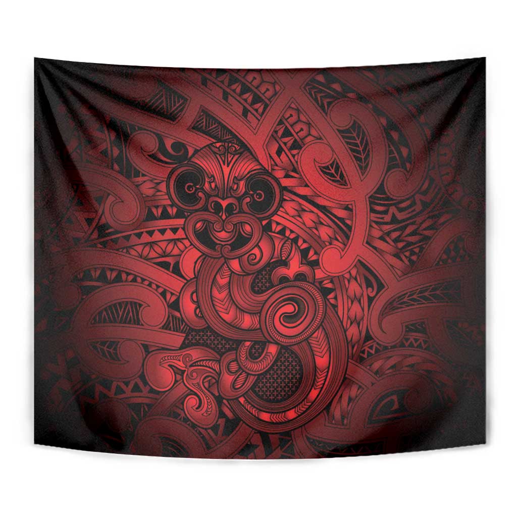 Aotearoa Maori Hei Tiki Tapestry Whero Kowhaiwhai Puhoro Motif