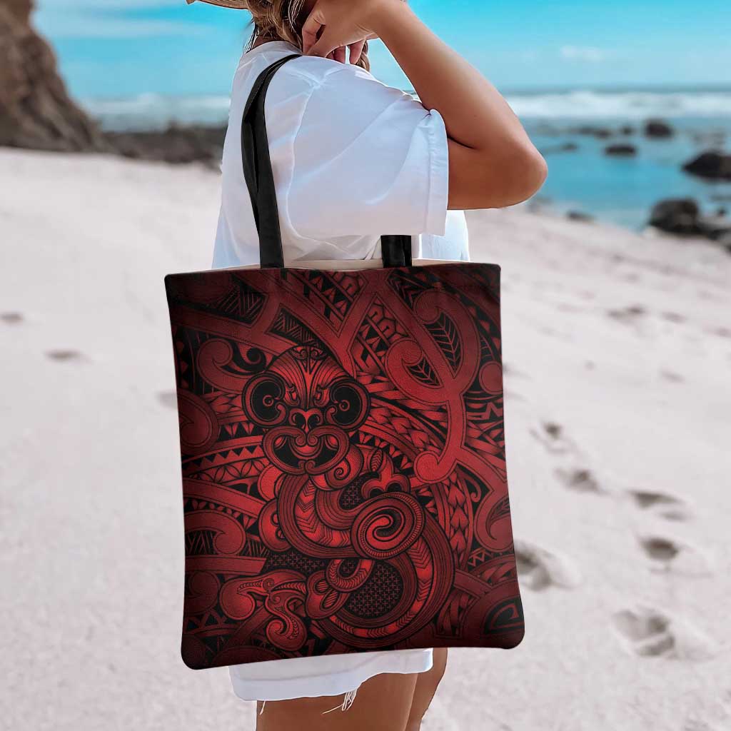 Aotearoa Maori Hei Tiki Tote Bag Whero Kowhaiwhai Puhoro Motif LT9 - Polynesian Pride