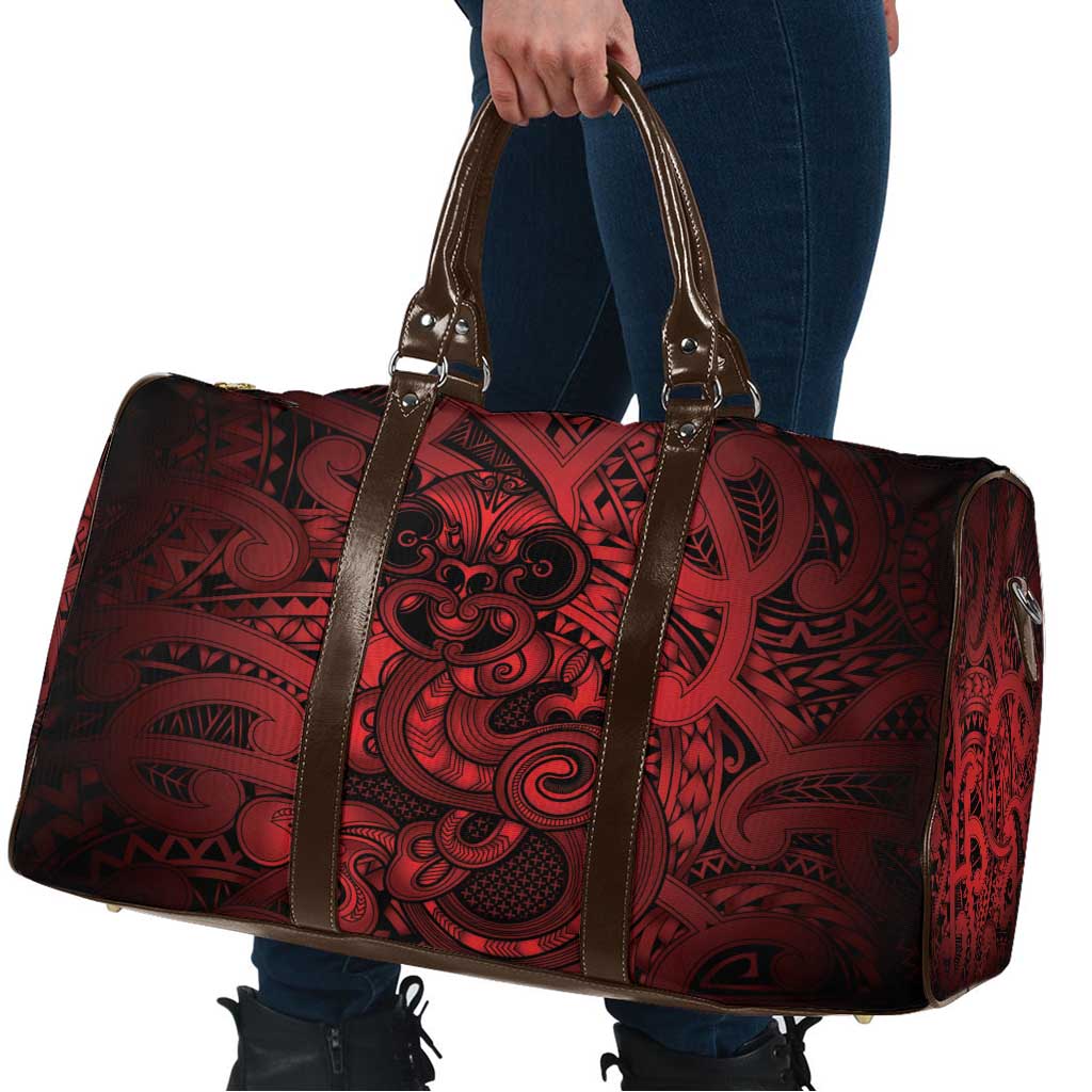 Aotearoa Maori Hei Tiki Travel Bag Whero Kowhaiwhai Puhoro Motif LT9 - Polynesian Pride