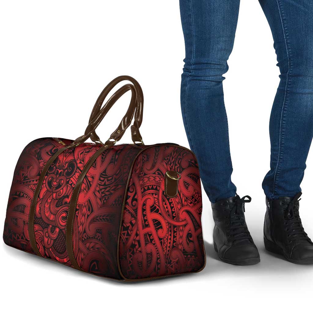 Aotearoa Maori Hei Tiki Travel Bag Whero Kowhaiwhai Puhoro Motif LT9 - Polynesian Pride