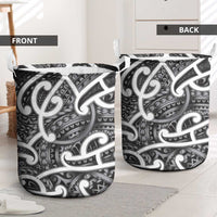 Aotearoa Maori Kowhaiwhai Laundry Basket Kiwikiwi Puhoro and Patiki