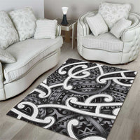Aotearoa Maori Kowhaiwhai Area Rug Kiwikiwi Puhoro and Patiki