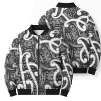 Aotearoa Maori Kowhaiwhai Bomber Puffer Jacket Kiwikiwi Puhoro and Patiki LT9 - Polynesian Pride