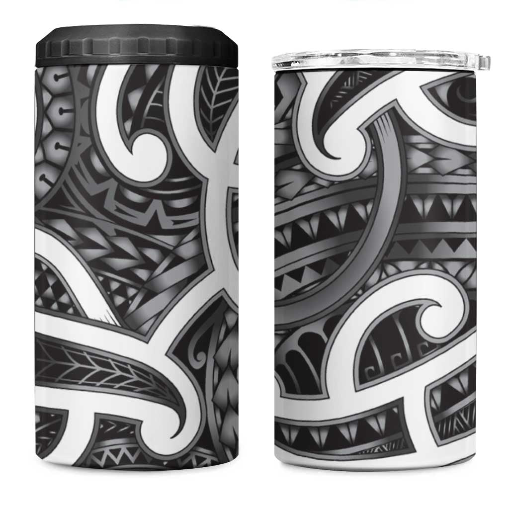 Aotearoa Maori Kowhaiwhai 4 in 1 Can Cooler Tumbler Kiwikiwi Puhoro and Patiki LT9 One Size: 16 oz Grey - Polynesian Pride